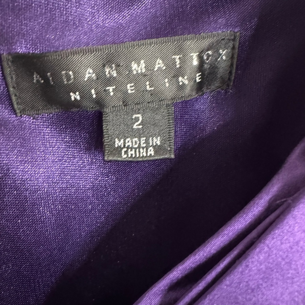 Aidan Mattox Gown Purple Silk beaded  0-2 - Picture 5 of 5